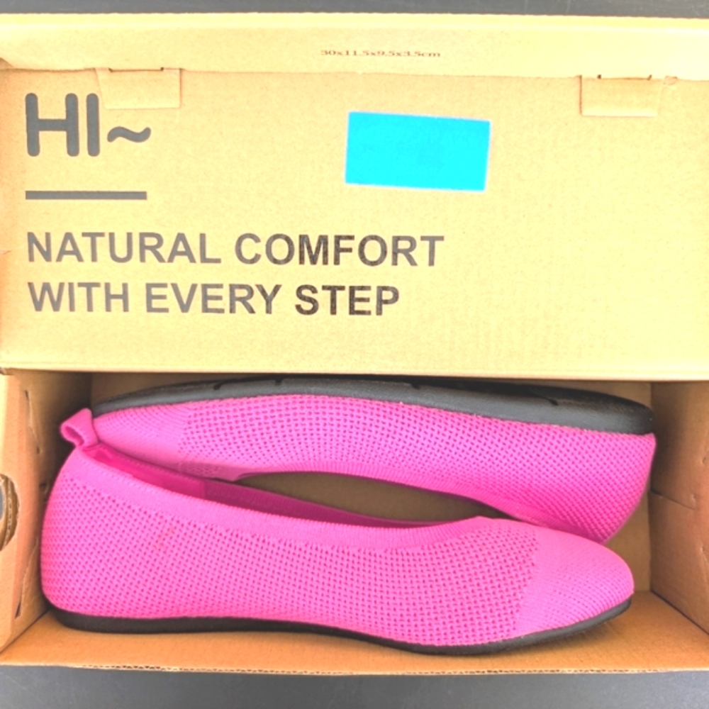 Pink Knit Ballet Flats